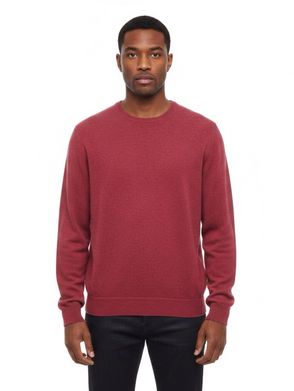 Thomas Pink Men's 100% Cashmere Crewneck Sweater in Wine Red